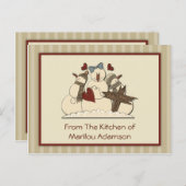 Primitive Schneemännerkarte Postkarte (Vorne/Hinten)