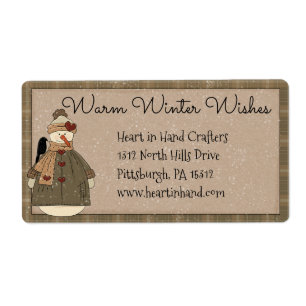 Primitive Snowman-Adresse/Versandmarke