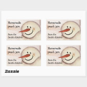 Primitive Snowman Christmas Jar Sticker (Blatt)