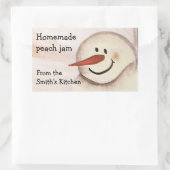 Primitive Snowman Christmas Jar Sticker (Tasche)