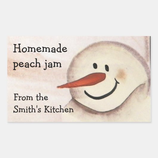 Primitive Snowman Christmas Jar Sticker (Vorderseite)