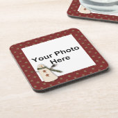 Primitive Snowman Custom Foto Cork Untersetzer (Linke Seite)