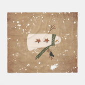 Primitive Snowman Fleece Blanket (Vorderseite (Horizontal))