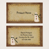 Primitive Snowman Hang Tag (Vorne & Hinten)