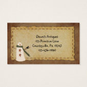 Primitive Snowman Hang Tag (Rückseite)