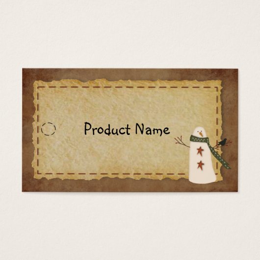 Primitive Snowman Hang Tag (Vorderseite)