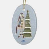 Primitive Snowman Keramik Ornament (Links)