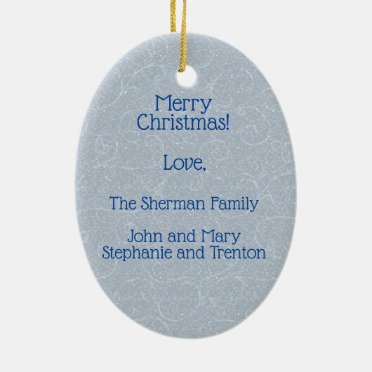 Primitive Snowman Keramik Ornament (Hinten)