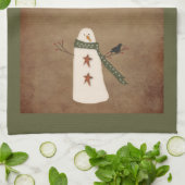 Primitive Snowman Kitchtuch Geschirrtuch (Gefaltet)