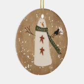 Primitive Snowman-Ornament Keramikornament (Rechts)