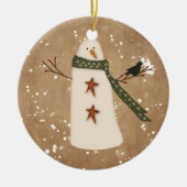 Primitive Snowman-Ornament Keramikornament (Vorne)