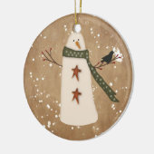 Primitive Snowman-Ornament Keramikornament (Links)