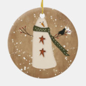 Primitive Snowman-Ornament Keramikornament (Hinten)