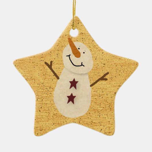 Primitive Snowman-Ornament Keramikornament (Vorne)