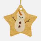 Primitive Snowman-Ornament Keramikornament (Hinten)