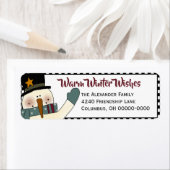 Primitive Snowman-Rücksendeadresse Label-Holiday (Insitu)