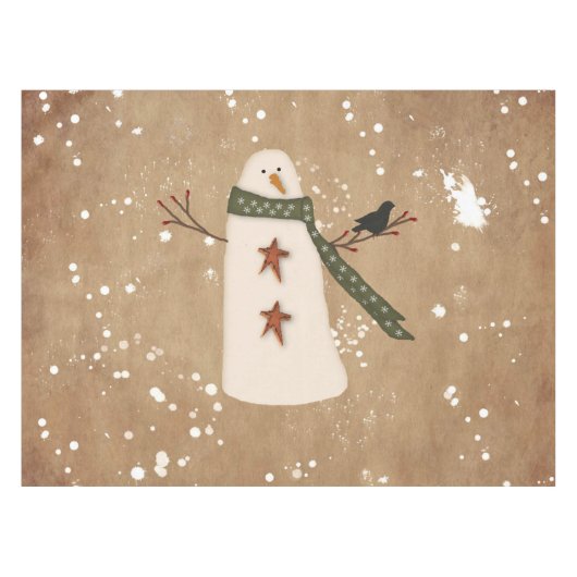 Primitive Snowman Tablecloth Tischdecke (Vorderseite (Horizontal))