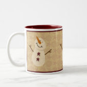Primitive Snowman-Tasse Zweifarbige Tasse (Links)