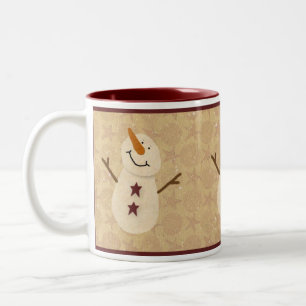 Primitive Snowman-Tasse Zweifarbige Tasse