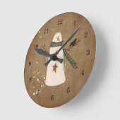 Primitive Snowman-Wall-Uhr Runde Wanduhr (Winkel)