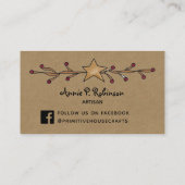 PRIMITIVE STAR & BERRIES AUF DER KRAFT-GESCHÄFTSKA VISITENKARTE (Rückseite)