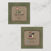 Primitive Startseite Homespun Business Card Quadratische Visitenkarte (Vorne/Hinten)