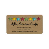 Primitive Sterne auf dem Gütesiegel "Kraft Shippin Adressaufkleber (Vorne)