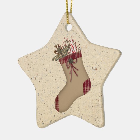 Primitive Strumpf-Ornament Keramikornament (Links)