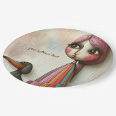 Primitive Texturierte Party-Teller aus texturierte Pappteller (Schrägansicht)