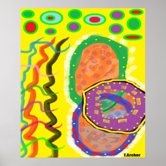 Primitive Tribal Art Poster drucken gemischte Farb (Vorne)