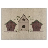 Primitive Vogelhaus Glass Cutting Board Schneidebrett (Vorderseite)