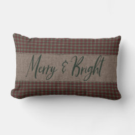 Primitive Weihnachten Rot & Grün Homespun froh Lendenkissen