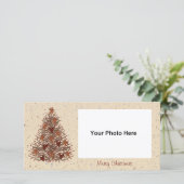Primitive Weihnachtsbaum-Fotokarte Feiertagskarte (Stehend Vorderseite)