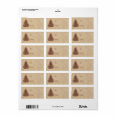 Primitive-Weihnachtsbaum-Geschenklabel Adressaufkleber (Vorne)