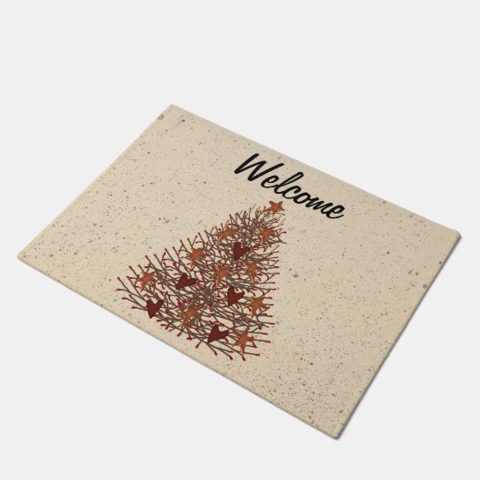 Primitive Weihnachtsbaummatte Fußmatte (Schrägansicht)