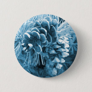 Primitive Weihnachtskiefer Eis Blaupinecon Button