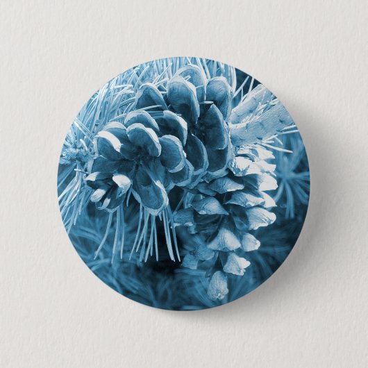 Primitive Weihnachtskiefer Eis Blaupinecon Button (Vorderseite)