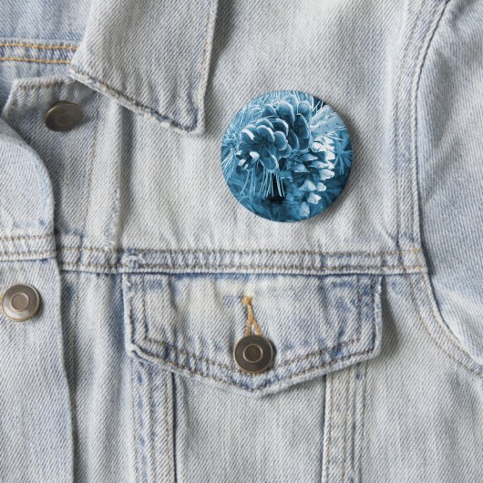 Primitive Weihnachtskiefer Eis Blaupinecon Button (Beispiel)