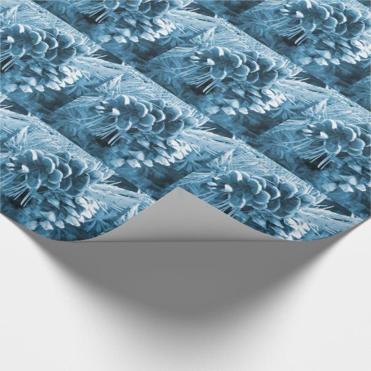 Primitive Weihnachtskiefer Eis Blaupinecon Geschenkpapier (Ecke)