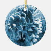 Primitive Weihnachtskiefer Eis Blaupinecon Keramik Ornament (Vorne)