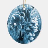 Primitive Weihnachtskiefer Eis Blaupinecon Keramik Ornament (Links)