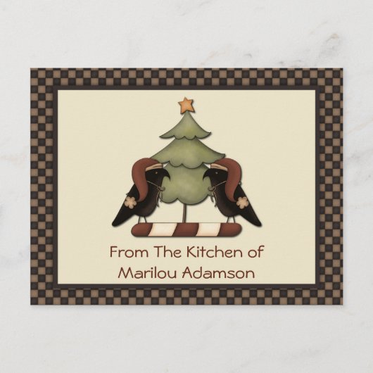 Primitive Weihnachtskrebskulpturen Feiertagspostkarte (Vorderseite)