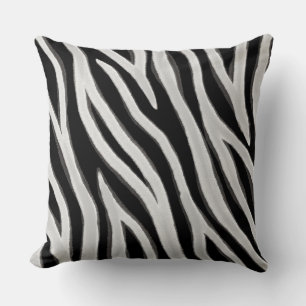 Primitive Zebra Streifen dunkelgrau Kissen