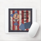 Primitiver amerikanischer Engel - Happy 4. Juli Mousepad (Mit Mouse)