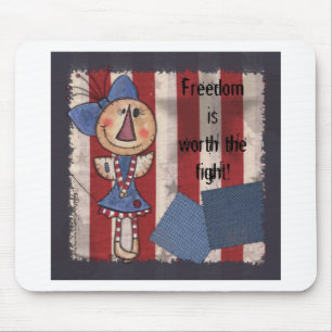 Primitiver amerikanischer Engel - Happy 4. Juli Mousepad