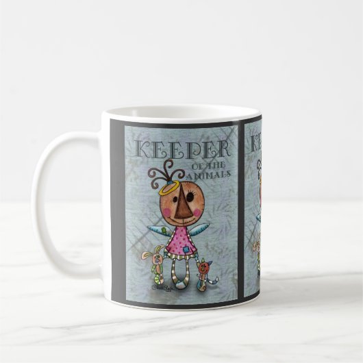 Primitiver Engelhalter der Tiere Kaffeetasse (Links)