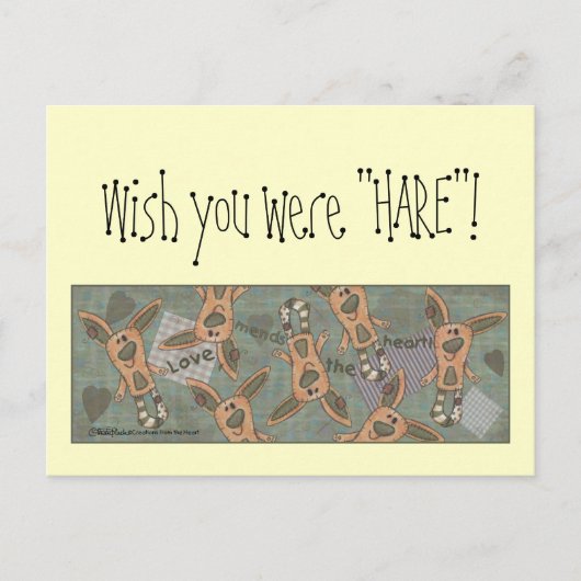 Primitiver Hase Postkarte (Vorderseite)