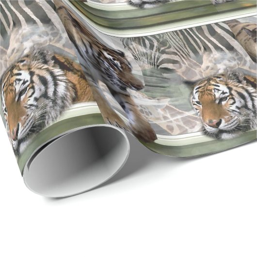 Primitiver Jungle Print Weihnachten Geschenkpapier (Rolleneckpunkt)