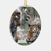Primitiver Jungle Print Weihnachten Keramik Ornament (Rechts)