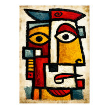 Primitiver kubistischer Charakter 1 Fette abstrakt